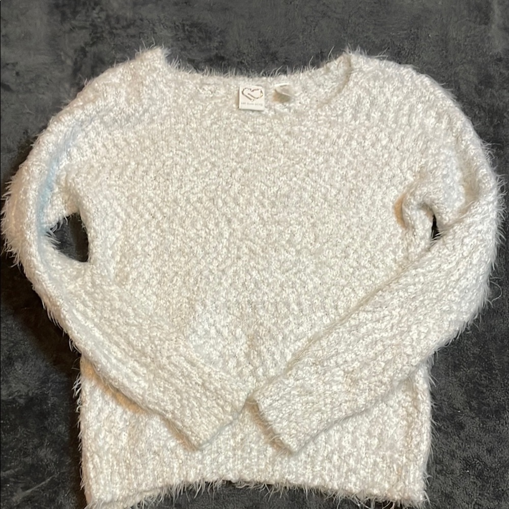 Aeropostale Live Love Dream White Shimmer Sweater